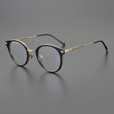 Parle Vintage Acetate Titanium Glasses Frame Round Frames Southood Black gold
